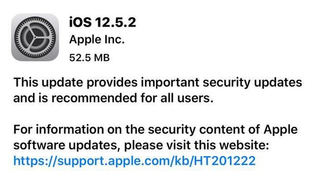 湘潭苹果手机维修分享iOS12.5.2发布，建议所有老苹果用户安装 